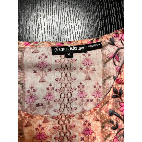 Tolani Flowy Floral Boho Kaftan Style Blouse - Picture 5 of 8